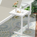 White Aluminum C Shaped End Table H944517