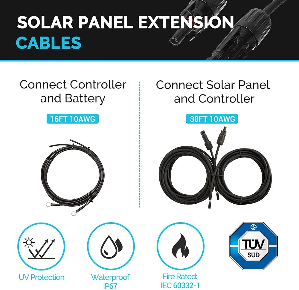 400 Watts 12 Volts Monocrystalline Solar RV Kit with 30A PWM LCD Charge Controller W197