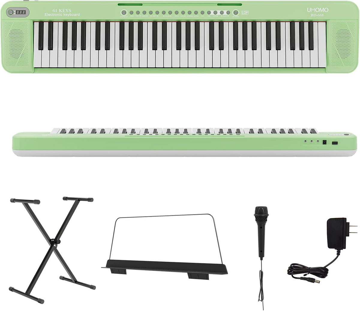 Pink Electric Piano Keyboard with Stand, 61 Key, Pack of 2 R23326