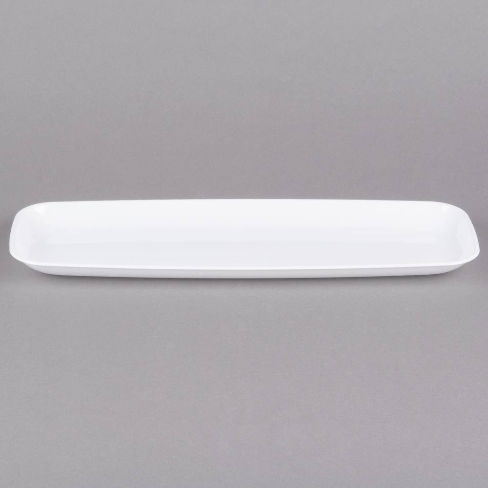 White Rectangular Polystyrene Platter / Catering Tray - 25/Case P36385