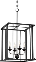 Black Finish 4-Light Pendant Light A93801