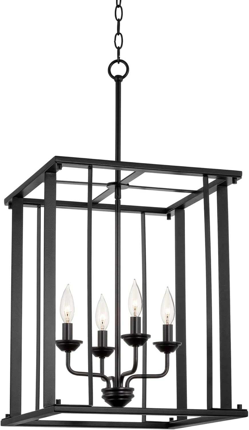 Black Finish 4-Light Pendant Light A93801