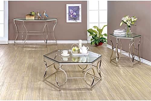2-Piece Chrome Metal Coffee Table Set N670