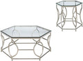 2-Piece Chrome Metal Coffee Table Set N670