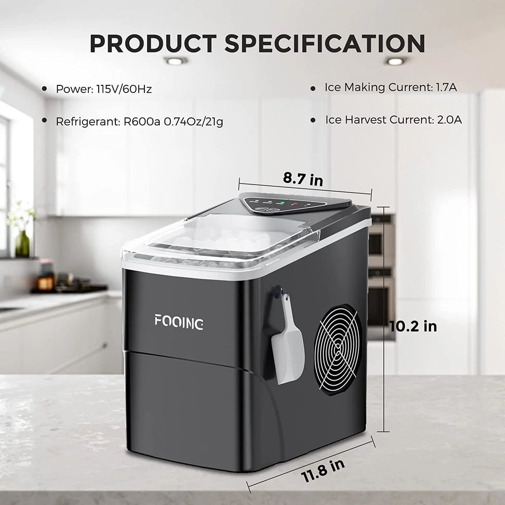 Black Portable Ice Maker Machine W9145