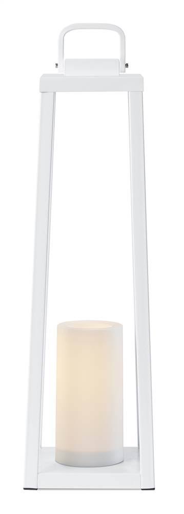 White Lantern with Flameless Candle S150