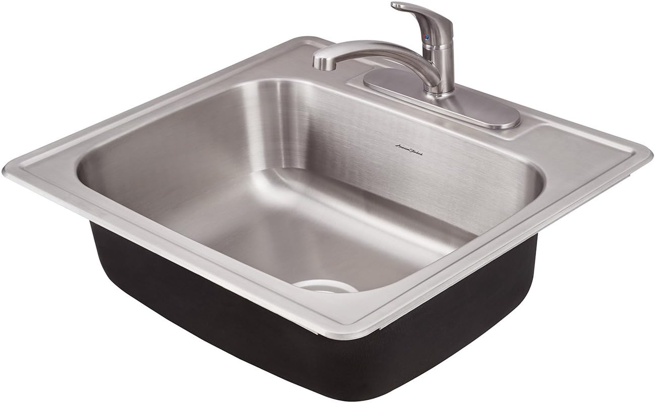 25x22 Single Bowl Stainless Steel 3-Hole Kitchen Sink X90537