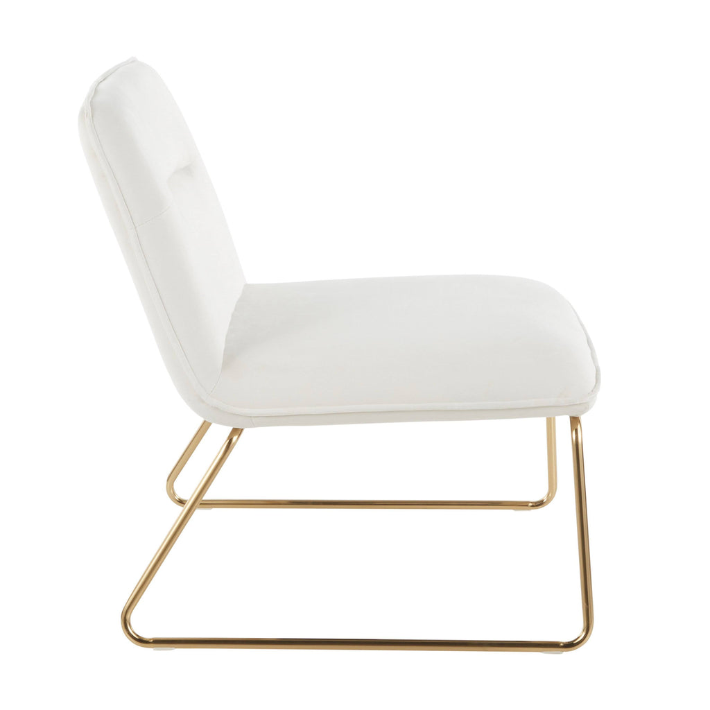 Cream Velvet Accent Chair Z8418