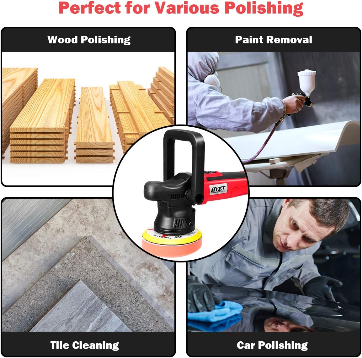 Random Orbital Sander Dual-Action Polisher Grinder Buffer (5 inch) Pack of 2 B4837