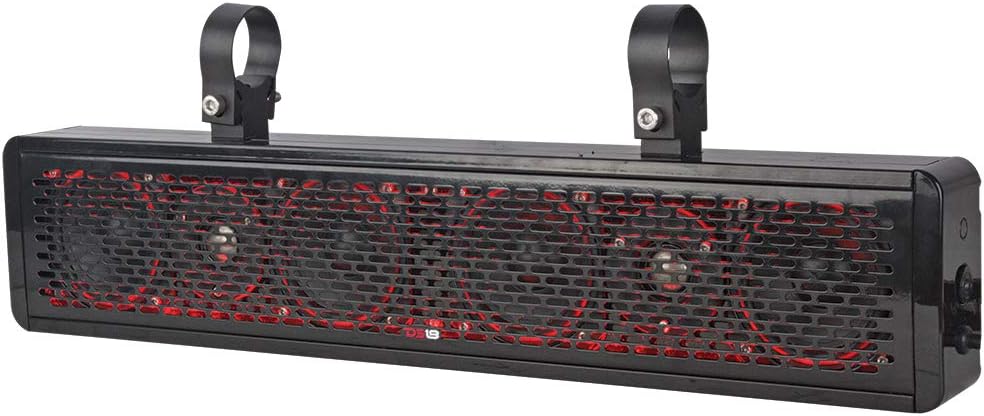 Black 25 Inch 2-Way Sound Bar Waterproof Speaker System with Integrated RGB Lights C442891