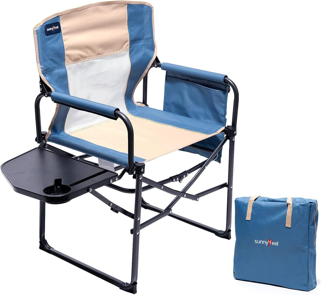 Oversized Heavy Duty Folding Camping Chair with Side Table D95957