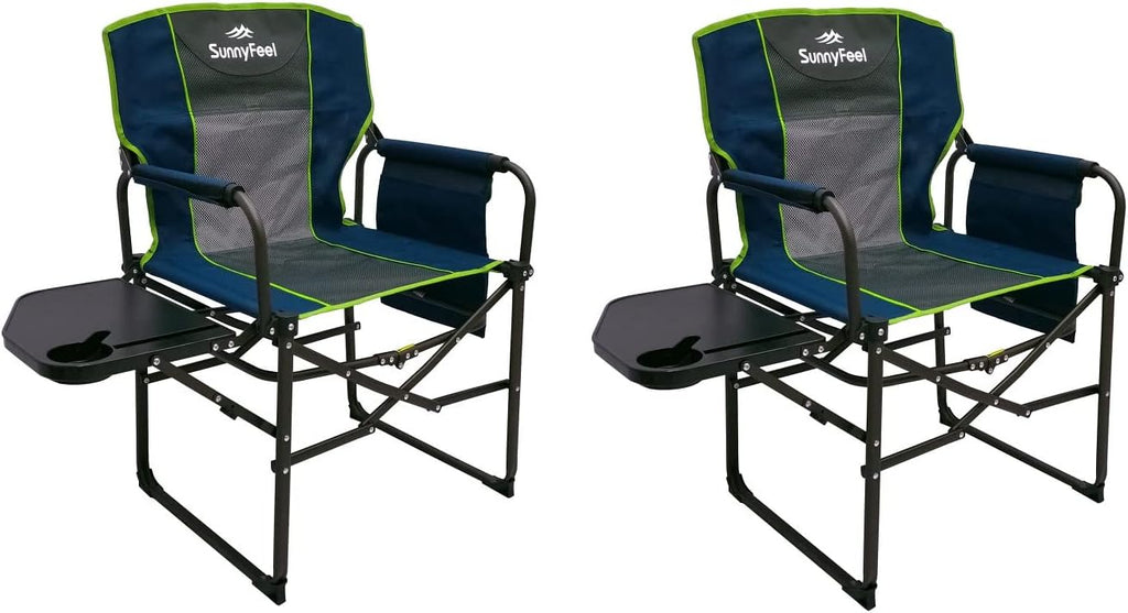Heavy Duty Oversized Portable Folding Chair with Side Table Z583