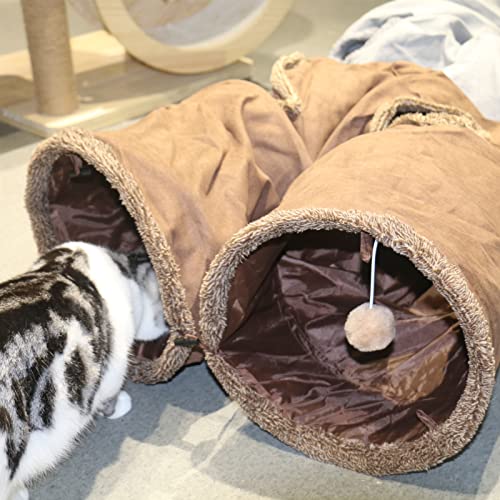 51×12 inch Foldable Grey Suede Cat Tunnel Z5437