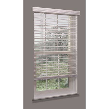 Cordless Faux Wood Blind, White, 21-1/2x22w x 4 G4721