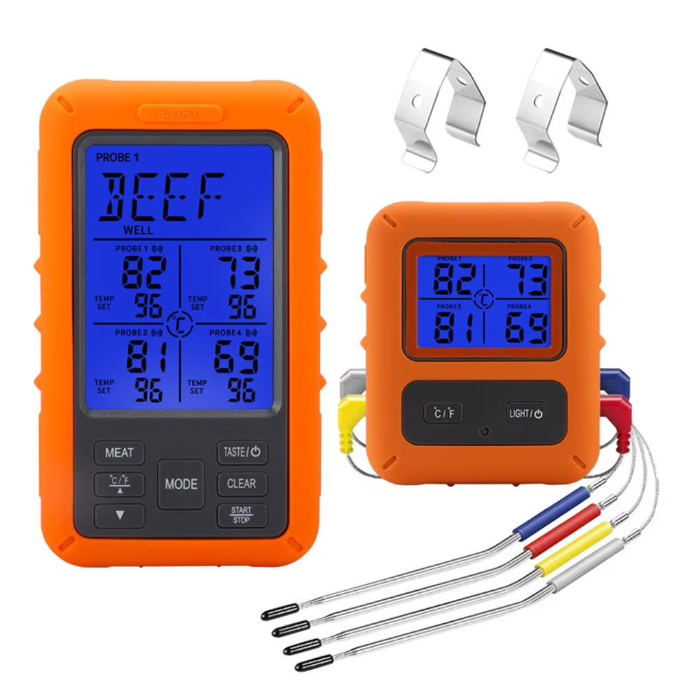 WiFi Battery Powered Grill Thermometer with Dual Alarm D222911