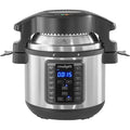 8 Quart Programmable Slow Cooker & Pressure Cooker with Air Fryer Lid, Stainless Steel Q6709