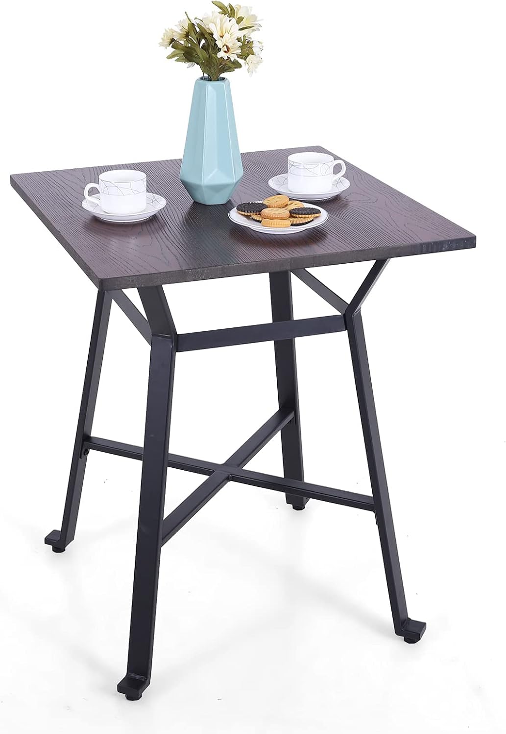 Solid Wood Bar Table with Metal Frame R796789