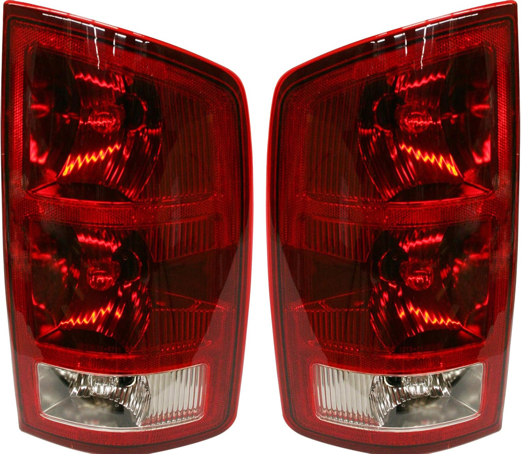 Tail Light Assembly Set of 2 Halogen Clear & Red Lens Y97506