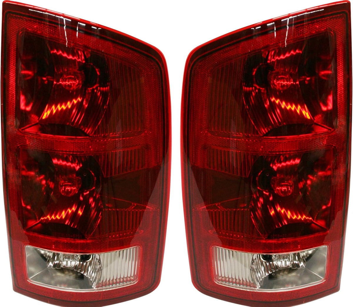 Tail Light Assembly Set of 2 Halogen Clear & Red Lens Y97506