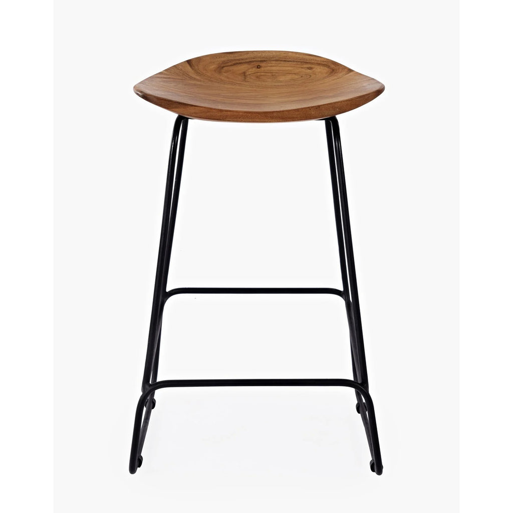 Solid Acacia Counter Height Backless Stool Set of 2 J138