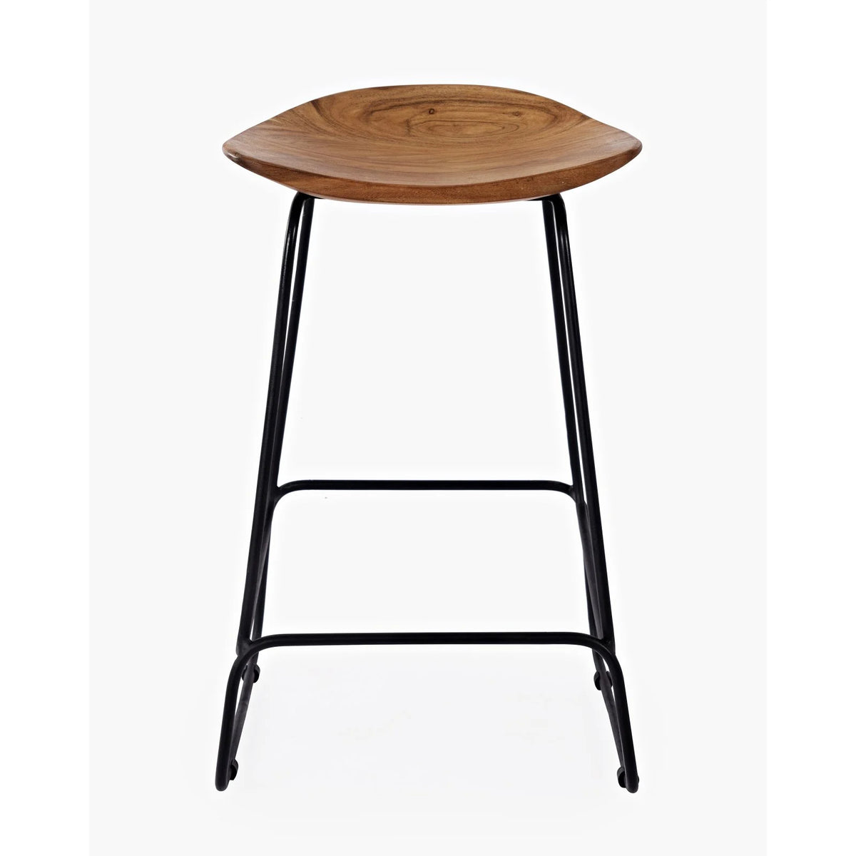 Solid Acacia Counter Height Backless Stool Set of 2 J138