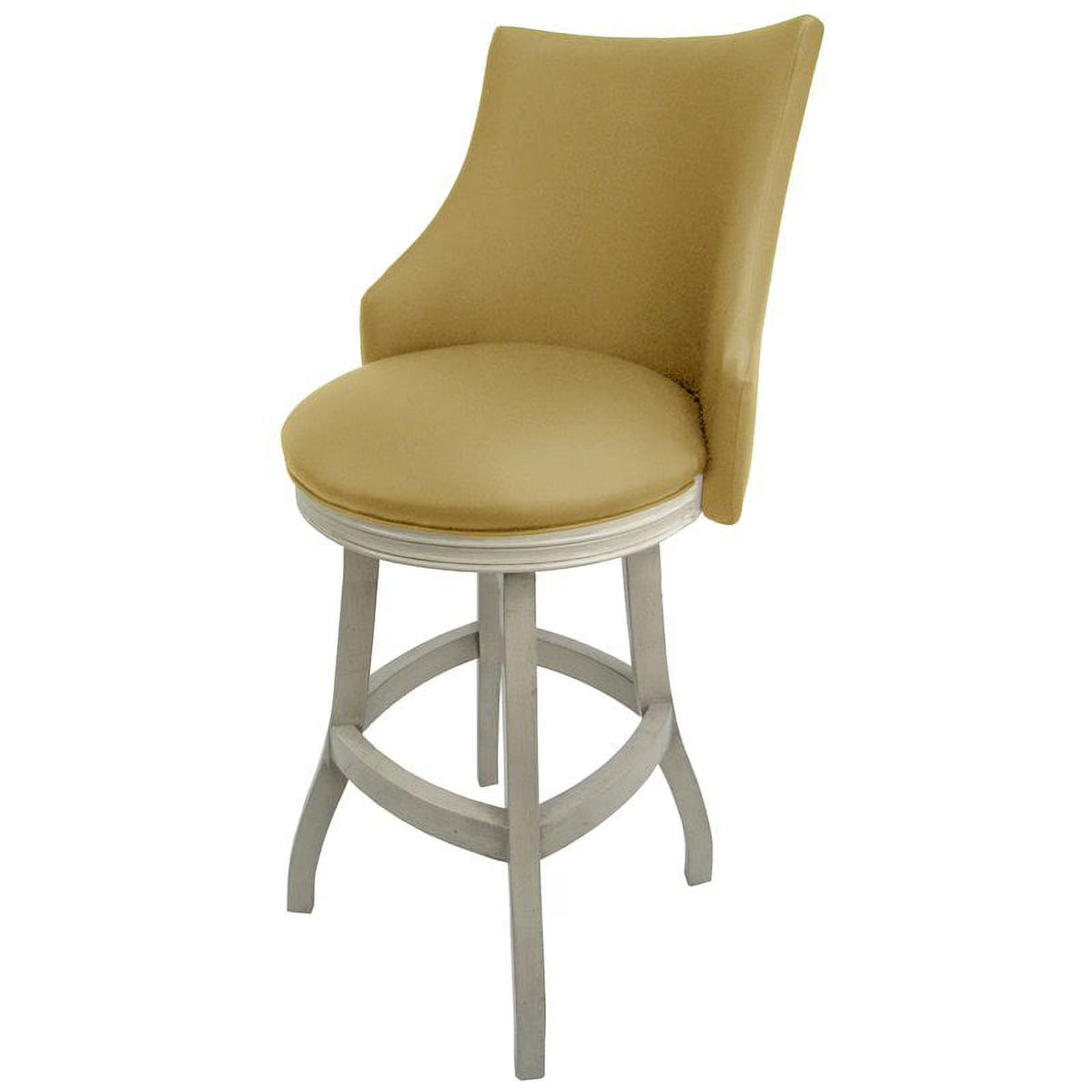 Swivel Solid Wood Bar Stool in Tan/Antique White Q7905
