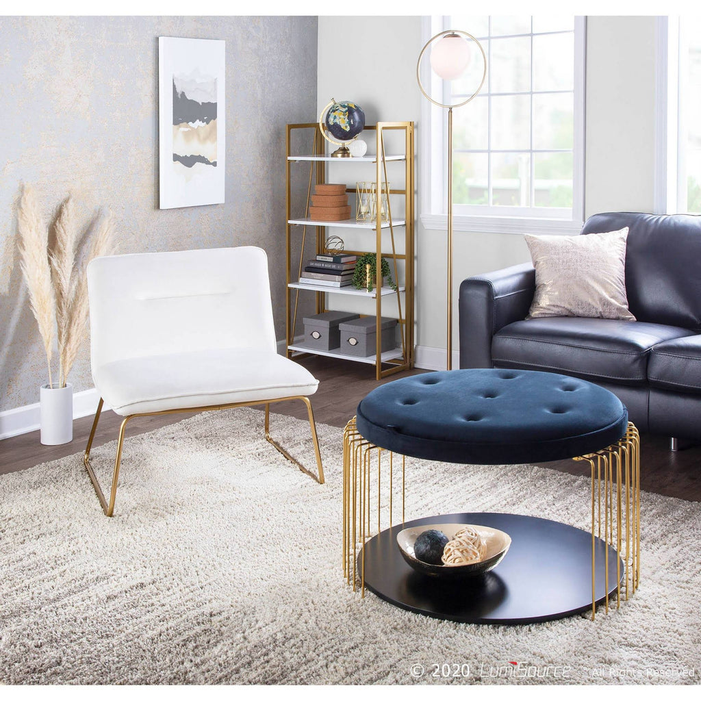 Cream Velvet Accent Chair Z8418