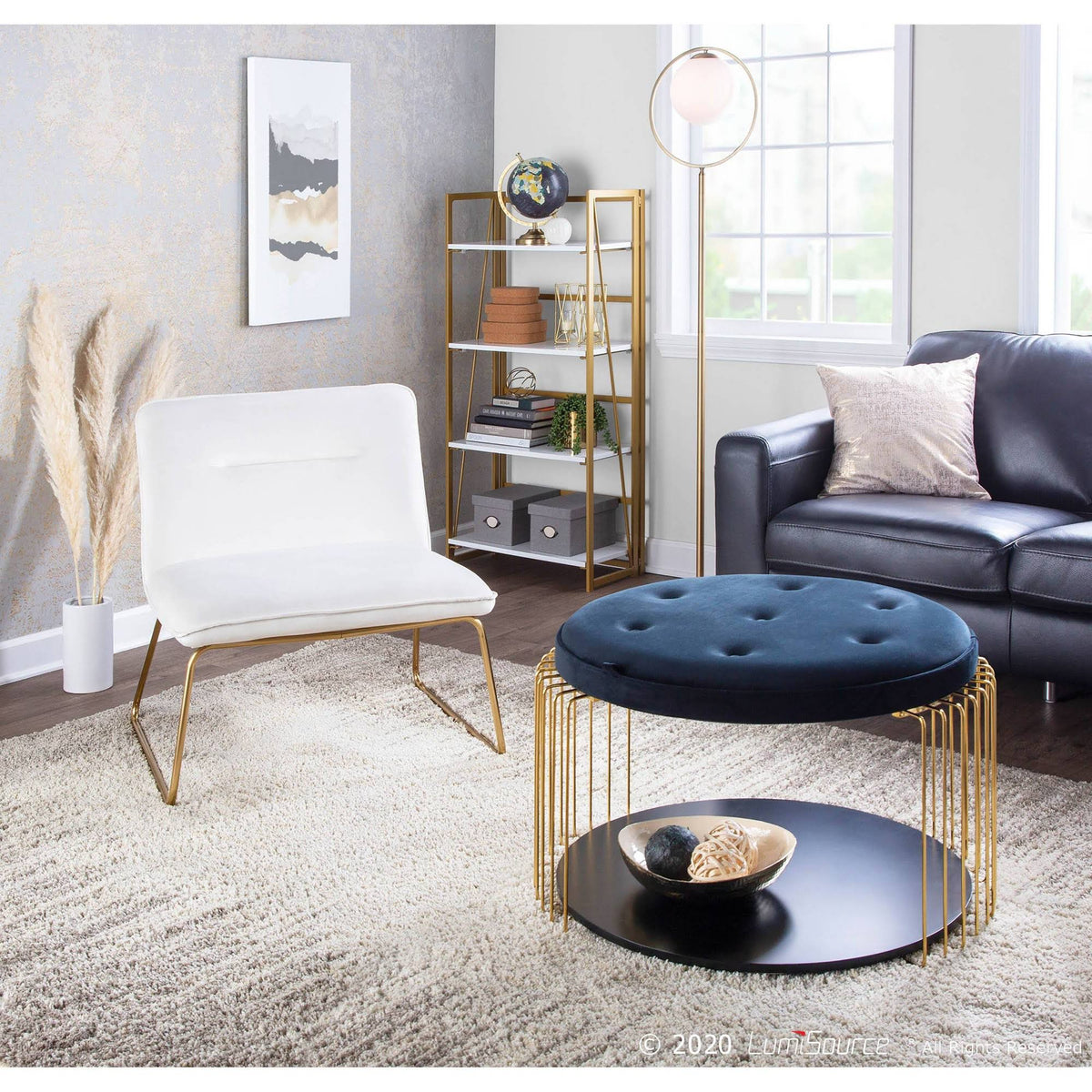 Cream Velvet Accent Chair Z8418