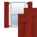 Fire Red PVC Board-n-Batten Shutters S86309