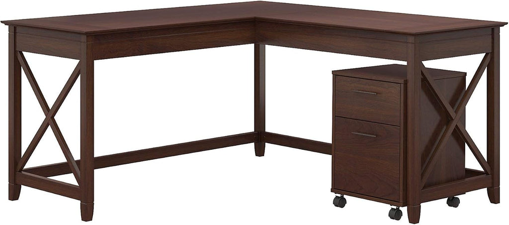 60W L Shaped Desk with 2 Drawer Mobile File Cabinet A39842