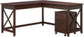 60W L Shaped Desk with 2 Drawer Mobile File Cabinet A39842