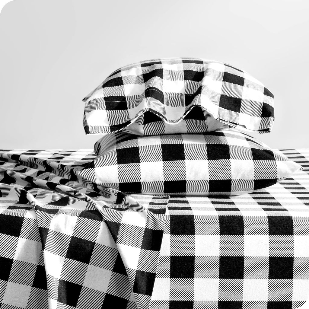 White Double Brushed Flannel Sheet Set G7242