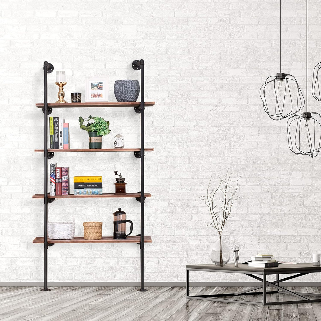 2Pack of 5 Tier Industrial Iron Pipe Shelf Wall Mount S18788