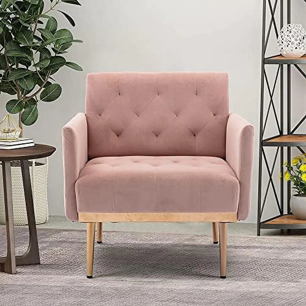 Teal Velvet Upholstered Accent Chair with Golden Legs S304