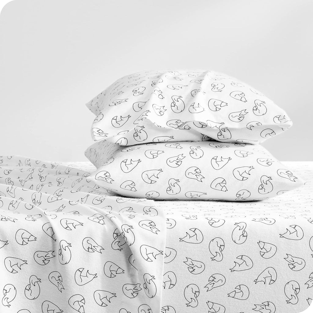 White Double Brushed Flannel Sheet Set G7242