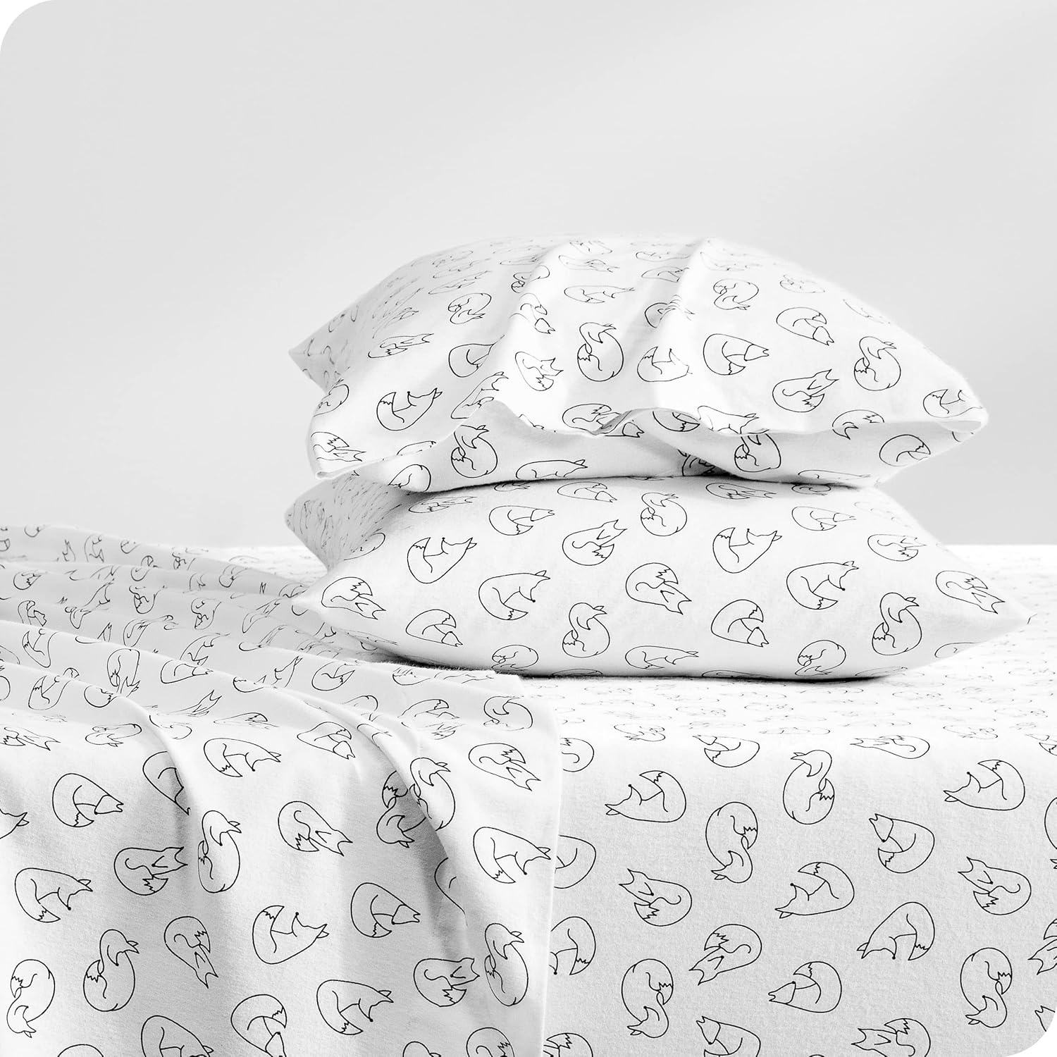 White Double Brushed Flannel Sheet Set G7242