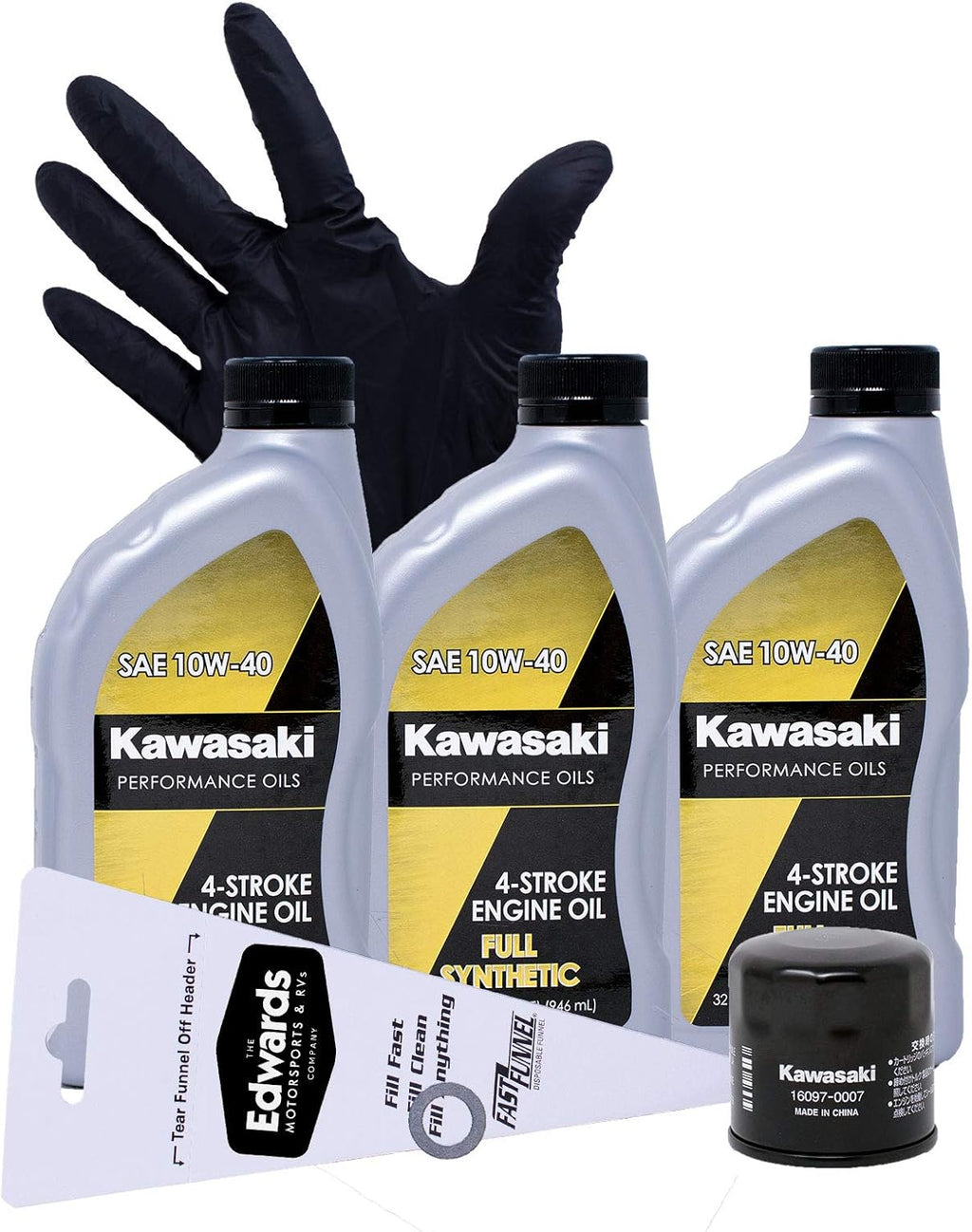 Oil Change Kit for Kawasaki Brute Force 750 ATV, Full Synthetic, Pack of 2 W981