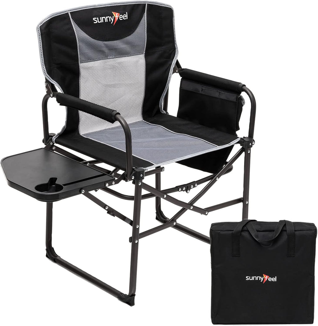Oversized Heavy Duty Folding Camping Chair with Side Table D95957