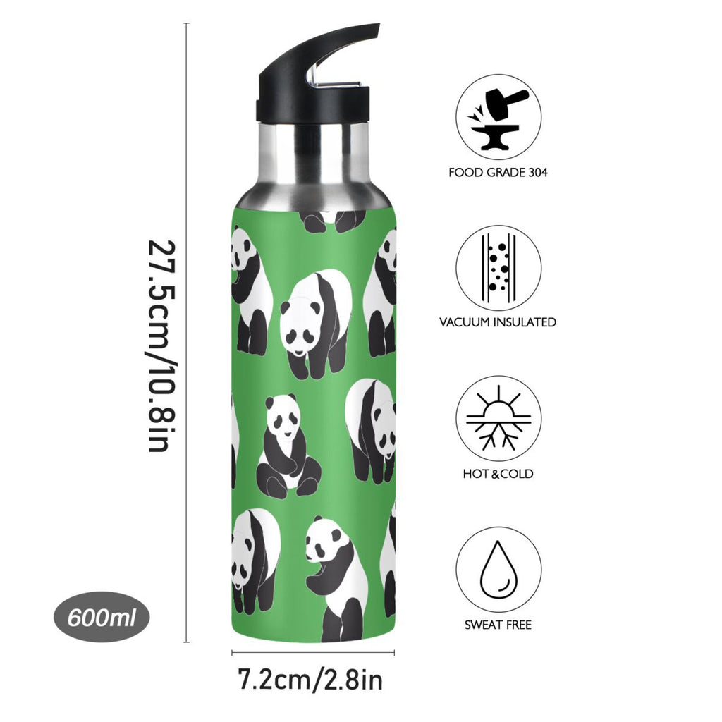 Green Stainless Steel Vacuum Insulated Water Bottle with Straw Lid 20 OZ I2280