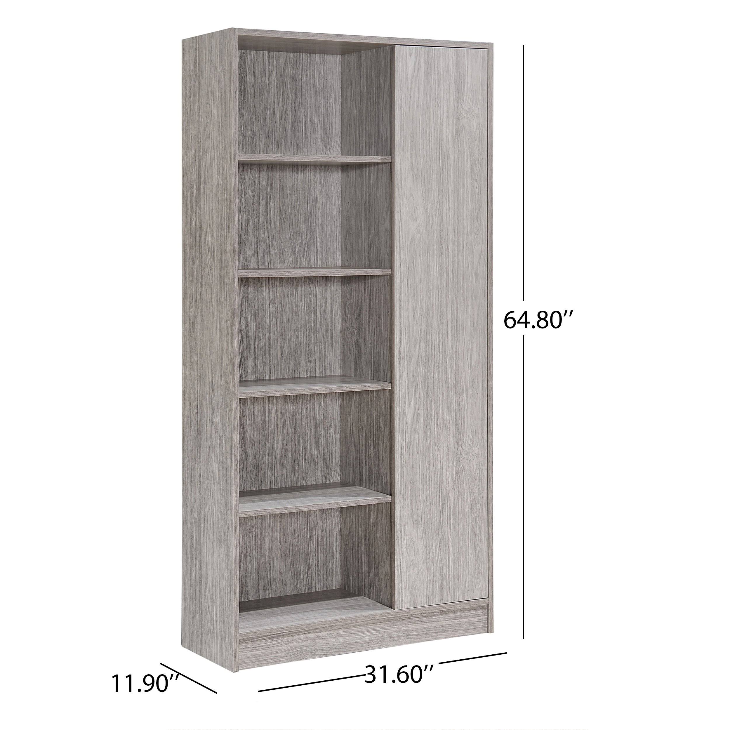 Gray Oak 2 Piece TV Stand and Bookcase Set F70119