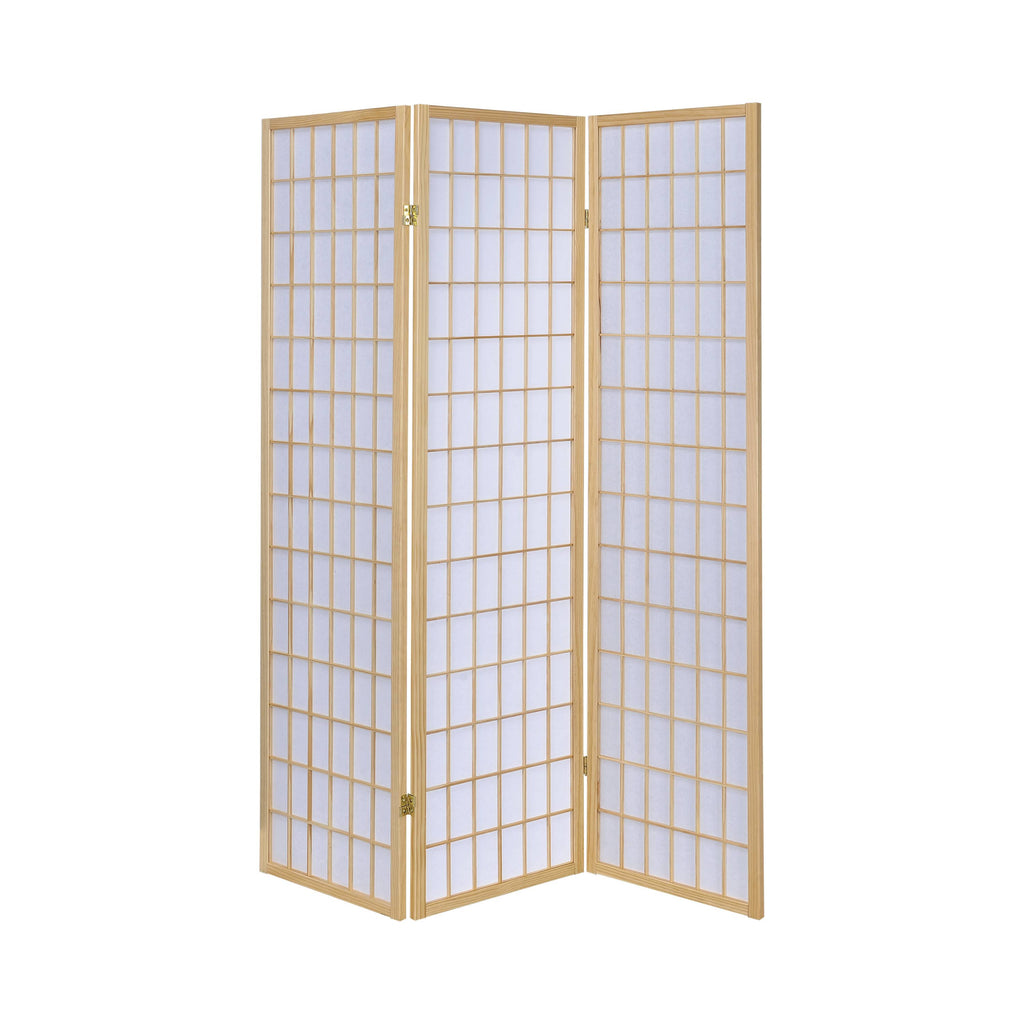 Natural 3 Panel Room Divider Folding Screen I57282