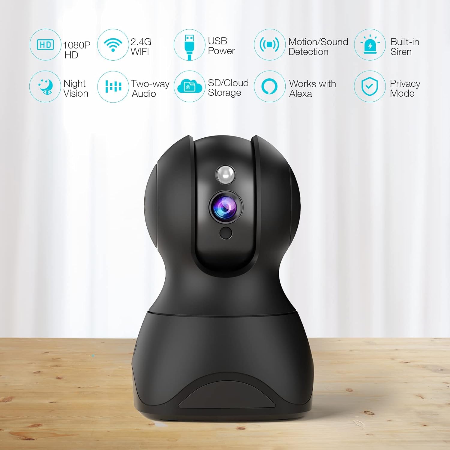 1080P Indoor WiFi Pet Camera with 2-Way Audio and Night Vision A197