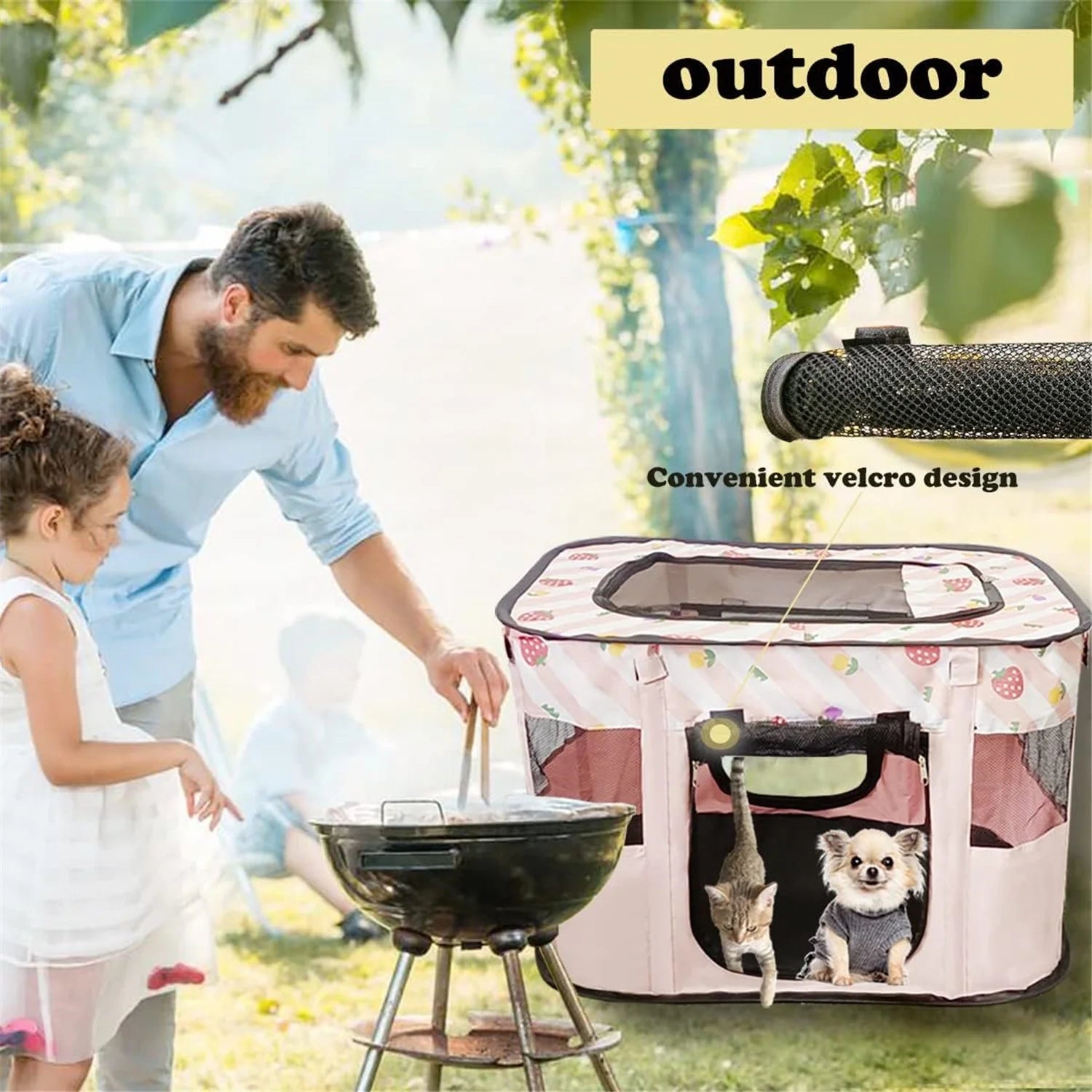 Portable Foldable Pet Playpen with Handbag O5327