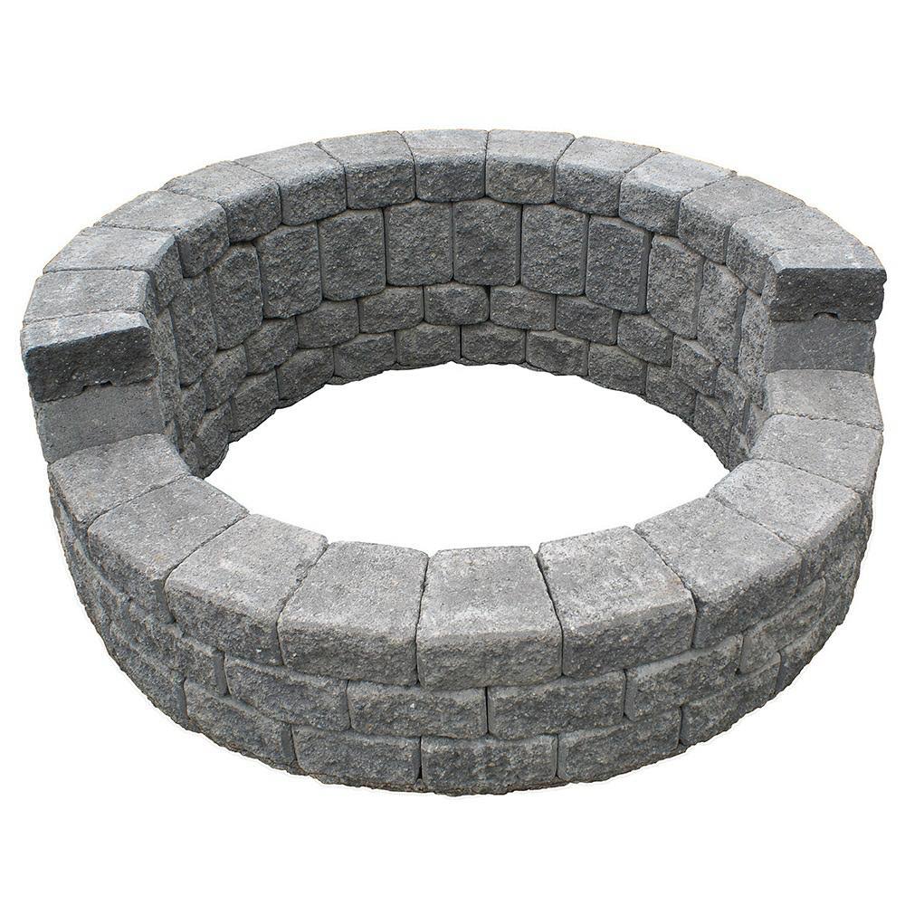 Concrete Romanstack High Back Fire Pit Kit in Cascade Blend, Gray N867