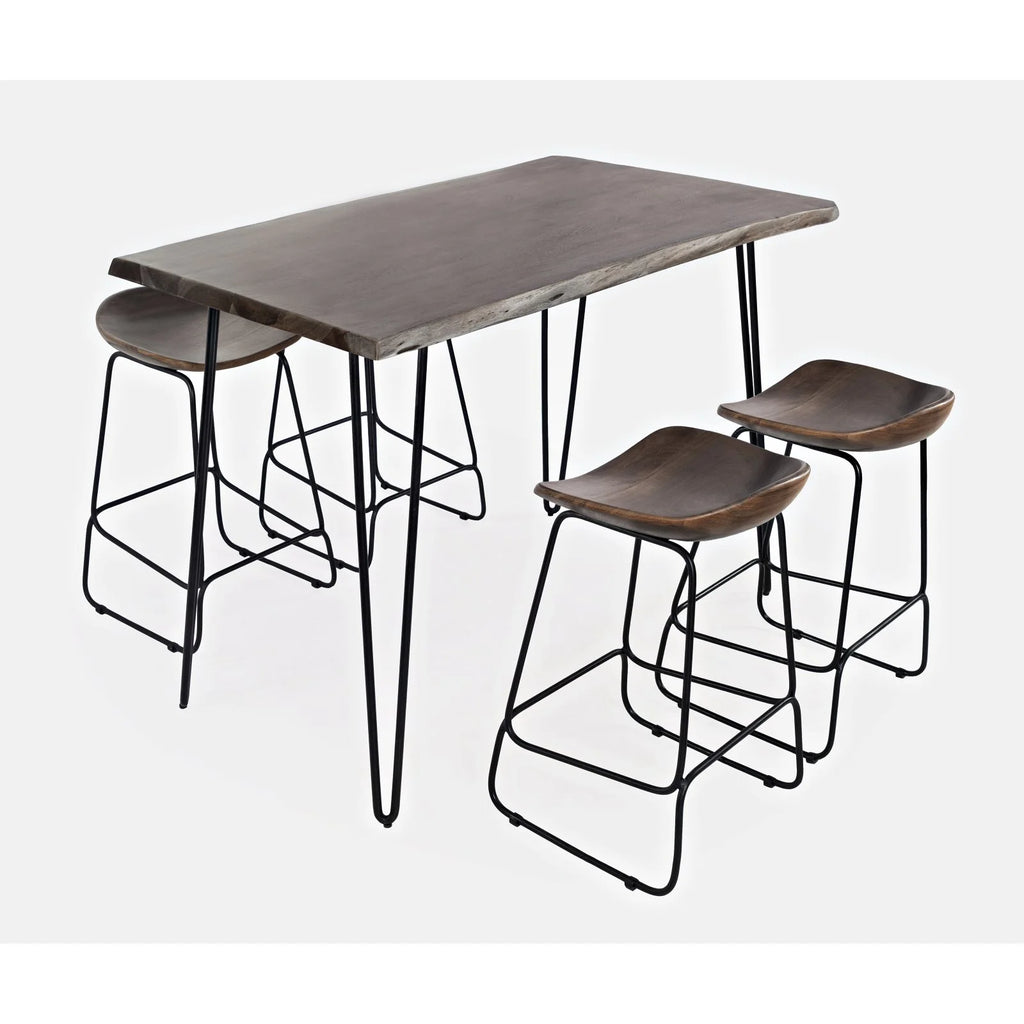 Solid Acacia Counter Height Backless Stool Set of 2 J138