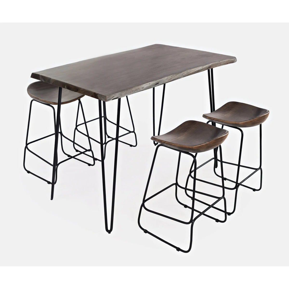 Solid Acacia Counter Height Backless Stool Set of 2 J138