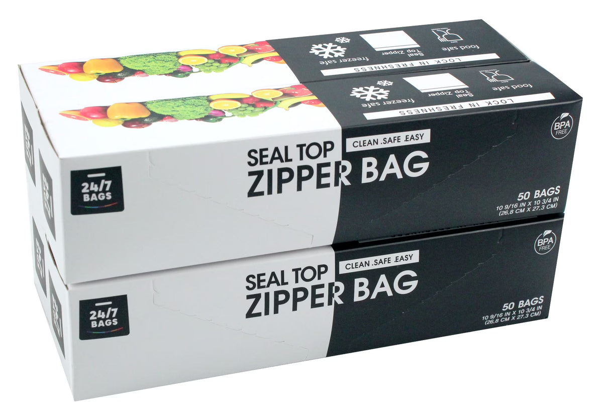 Double Zipper Ziplock Storage Bags, Gallon Size, 200 Count X35081