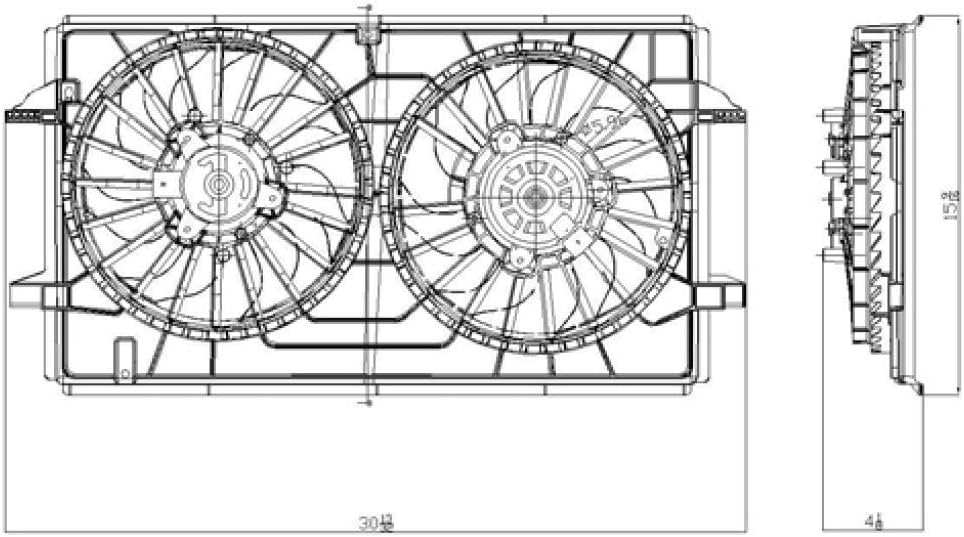 Cooling Fan Assembly for Radiator/A/C Condenser 2008 2012 O892725