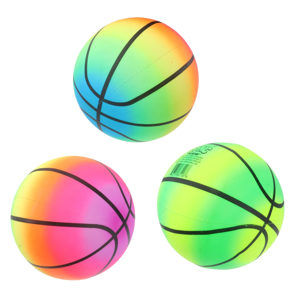 3 Pcs 16 CM Rainbow Balls Elastic PVC Beach Play Ball J7069