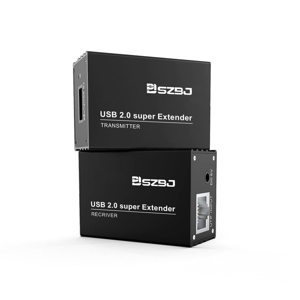 USB Extender over RJ45 Cat5E/6 up to 230ft with Power Adapter, Full USB 2.0 Support, Pack of 2 H29450